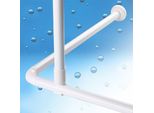 Supporto A Soffitto In Alluminio Extra Lungo 120 Cm! Per Il Binario Angolare Bianco Per Tende Da Doccia!