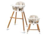 Costway Seggiolone Per Bambini 2 In 1 Con Vassoio Regolabile E Poggiapiedi Per Bambini E Neonati In Legno