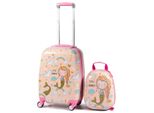 Valigia E Zaino Per Bambini BG51210, 2 Pezzi, Trolley Per Bambini In Plastica, Valigie Per Bambini, Guscio Rigido, 30 Cm, 45 Cm, Rosa - N