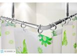 Barra Angolare In Alluminio A 2 Pezzi Senza Barriere 120X120 Cm Extra Lunga Cromo Argento Asta Doccia