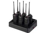 Retevis RT29 Radio Ricetrasmittente, Walkie-Talkie Professionale Con Caricatore A Sei Vie, Grande Batteria Da 3200 Mah, 16 Canali, Tot Scan Monitor Vox, Walkie-Talkie A Lunga Distanza (Confezione Da 6, Nero)