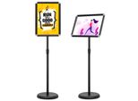 Stand Informativo Costway Regolabile In Altezza, Stand Informativo Din A3, Stand Per Poster Girevole E Orientabile, Stand Di Presentazione Per Clienti Stand Pubblicitario (Nero, A3)
