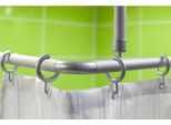 Barra Angolare In Alluminio In 3 Pezzi Barra Doccia Per Disabili Senza Barriere, Argento Opaco