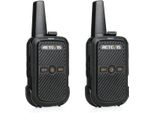 Retevis RT15 Mini Walkie-Talkie, Vox Scan, 16CH 50 CTCSS/208 Dcs, Radio Ricetrasmittente Ricaricabile Con Suono Forte E Cavo Di Programmazione, Walkie-Talkie Portatile Per La Famiglia (Nero, 1 Coppia)