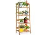Costway Scaffale In Piedi A 4 Livelli In Legno Libreria Scaffale A Scala Scaffale Per Piante Scaffale Per Balcone Scaffale Per Fiori Scaffale Per Scale Scaffale Per Bagno Scaffale Ad Angolo Scaffale In Legno Scaffale A Gradini 48X32X115Cm (Naturale)