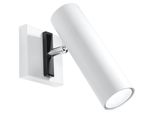 Lampada A Parete Direzione Bianco 1Xgu10 10W Acciaio 20X8X8Cm Sollux Lighting