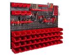 Pannello Portautensili A Parete 115X78 Cm Con 51 Pezzi. Scatole Da Appendere Con Set Di Supporti In Plastica