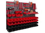 Pannello Portautensili A Parete 115X78 Cm Con 50 Pezzi. Scatole Da Appendere Con Set Di Supporti In Plastica