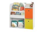 Sobuy KMB37-W Scaffale Per Bambini Scaffale Per Bambini Scaffale Per Giocattoli Scaffale Di Stoccaggio