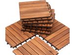 Tolletour Piastrelle In Legno Per Terrazze Acacia 7M² 30X30Cm Pavimentazione Piastrelle Per Balconi Drenaggio Giardino Piastrelle Per Terrazzi