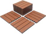 Swanew Wpc Decking Tiles Decking Boards Wood Look 30X30Cm, 22 Pezzi = 2M² Piastrella Per Pavimento Piastrella Con Sistema A Click Pavimentazione Marrone