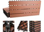 Swanew Wpc Decking Tiles Decking Boards Wood Look 60X30Cm, 12 Pezzi = 2M² Piastrella Per Pavimento Piastrella Con Sistema A Click Pavimentazione Marrone