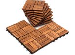 Yakimz 7M² Piastrelle In Legno Di Acacia Mosaico Per Terrazza 30X30 Cm Piastrella Sistema A Innesto Mosaico Tagliato Su Misura Piastrelle Per Terrazza Balcone