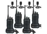 Radio Ricetrasmittenti Retevis RT637 PMR446 Con Funzione Di Clonazione Wireless Allarme Di Emergenza Vox Con Microfono Altoparlante Per La Sicurezza Nei Cantieri Scolastici (4 Pezzi, Nero)