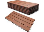 Yakimz Piastrelle Per Patio Piastrelle In Legno Piastrelle Wpc 18 Plastica 3M² Giardino 60X30Cm Pavimento A Click Con Drenaggio Marrone