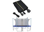 Costway Rete Di Sicurezza Per Trampolini Da Giardino Ø427Cm, Rete Di Ricambio Interna Con Cerniera E Fibbie, 8 Pali, Altezza Rete 180 Cm