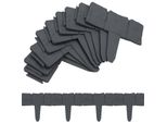 Jopassy 10 Pezzi Bordatura Prato Plastica 2,5 M Pietra Aspetto Giardino Border In Pp, Falciatura Bordo Letto Bordatura Palizzata Giardino Decorativo, Antracite