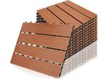 Swanew Wpc Decking Tiles Decking Boards Wood Look 30X30Cm, 33 Pezzi = 3M² Piastrella Per Pavimento Piastrella Con Sistema A Click Pavimentazione Marrone