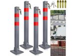 Swanew Barriera Post Parco Auto Vigili Del Fuoco Post Dissuasore Pieghevole 65Cm 4X