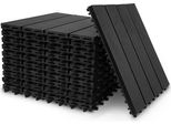 Swanew Piastrelle Per Terrazze Piastrelle In Legno Wpc 11 Plastica 1M² Giardino 30X30Cm Pavimento A Click Con Drenaggio Grigio Antracite
