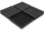 Jiubiaz Piastrelle Per Patio Piastrelle In Legno Piastrelle Wpc 11 Plastica 1M² Giardino 30X30Cm Pavimento A Click Con Drenaggio Grigio Antracite