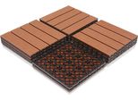 Jiubiaz Wpc Decking Tiles Decking Boards Wood Look 30X30Cm, 22 Pezzi = 2M² Piastrella Per Pavimento Piastrella Con Sistema A Click Pavimentazione Marrone