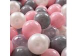 Kiddymoon Kids 50 Palline ∅ 7Cm Palline Da Gioco Per Il Bagno A Palline Palline Di Plastica Per Bambini Eu, Perla/Grigio/Trasparente/Rosa Polvere