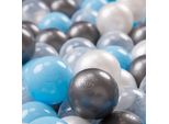 Kiddymoon Kids 300 Palline ∅ 7Cm Palline Da Gioco Per Il Bagno A Palline Palline Di Plastica Per Bambini Prodotte In Ue, Trasparenti/Argento/Perla/Blu Bambino