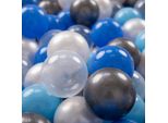 Kiddymoon Kids 50 Palline ∅ 7Cm Palline Da Gioco Per Il Bagno A Palline Palline Di Plastica Per Bambini Eu, Perla/Blu/Baby Blue/Trasparente/Argento