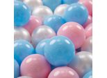 Kiddymoon Kids 50 Palline ∅ 7Cm Palline Da Gioco Per Il Bagno A Palline Palline Di Plastica Per Bambini Eu, Baby Blue/Powder Pink/Pearl