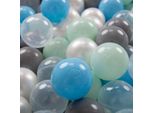 Kiddymoon Kids 300 Palline ∅ 7Cm Palline Da Gioco Per Il Bagno A Palline Palline Di Plastica Per Bambini Prodotte In Ue, Perla/Grigio/Trasparente/Blu Bambino/Menta