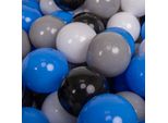 Kiddymoon Kids 300 Palline ∅ 7Cm Palline Da Gioco Per Il Bagno A Palline Palline Di Plastica Per Bambini Eu, Grigio/Bianco/Blu/Nero