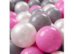 Kiddymoon Kids 200 Palline ∅ 7Cm Palline Da Gioco Per Il Bagno A Palline Palline Di Plastica Per Bambini Eu, Perla/Grigio/Rosa