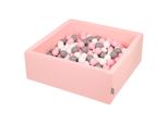Kiddymoon 90X30Cm/300 Palline ∅ 7Cm Piscina Secca Rotonda Con Palline Certificata Eu, Rosa:Bianco/Grigio/Rosa