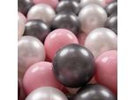 Kiddymoon Kids 300 Palline ∅ 7Cm Palline Da Gioco Per Il Bagno A Palline Palline Di Plastica Per Bambini Prodotte In Ue, Perla/Rosa/Argento
