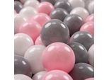 Kiddymoon Kids 700 Palline ∅ 7Cm Palline Da Gioco Per Il Bagno A Palline Palline Di Plastica Per Bambini Realizzate In Ue, Bianco/Grigio/Rosa