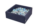 Kiddymoon 90X30Cm/300 Palline ∅ 7Cm Piscina Secca Rotonda Con Palline Certificata Eu, Blu Scuro: Perla/Grigio/Trasparente/Blu Per Bambini/Menta