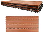 Swanew Wpc Decking Tiles Decking Boards Wood Look 60X30Cm, 30 Pezzi = 5M² Piastrella Per Pavimento Piastrella Con Sistema A Click Pavimentazione Marrone