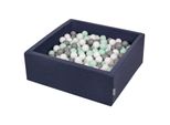 Kiddymoon 90X30Cm/300 Palline ∅ 7Cm Piscina Secca Rotonda Con Palline Certificata Eu, Blu Scuro: Bianco/Grigio/Menta