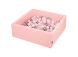 Kiddymoon 90X30Cm/300 Palline ∅ 7Cm Piscina Rotonda A Secco Con Palline Certificata Eu, Rosa: Perla/Grigio/Trasparente/Rosa Puro