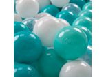 Kiddymoon Kids 200 Palline Da Bagno ∅ 7Cm Palline Di Plastica Per Bambini Eu, Turchese Chiaro/Bianco/Trasparente/Turchese