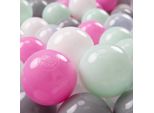 Kiddymoon Kids 300 Palline ∅ 7Cm Palline Da Gioco Per Il Bagno A Palline Palline Di Plastica Per Bambini Prodotte In Ue, Trasparente/Grigio/Bianco/Rosa/Menta