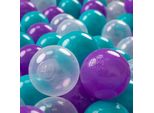 Kiddymoon Kids 200 Palline ∅ 7Cm Palline Da Gioco Per Il Bagno A Palline Palline Di Plastica Per Bambini Prodotte In Ue, Turchese/Viola/Trasparente