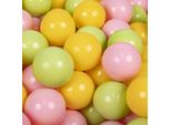 Kiddymoon Kids 200 Palline ∅ 7Cm Palline Da Gioco Per Il Bagno A Palline Palline Di Plastica Per Bambini Prodotte In Ue, Verde Chiaro/Giallo/Rosa