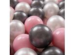 Kiddymoon Kids 700 Palline ∅ 7Cm Palline Da Gioco Per Il Bagno A Palline Palline Di Plastica Per Bambini Prodotte In Ue, Perla/Rosa/Argento