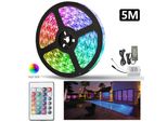 Yakimz 5M Striscia Led, Striscia Led Rgb 5050 Smd, Striscia Led 30 Led, Striscia Led Non Impermeabile (IP20), Con 24 Pulsanti Di Controllo Remoto
