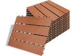 Jiubiaz Wpc Piastrelle Decking 55 Pezzi = 5M² Pannelli Decking Look Legno 30X30Cm, Piastrella Pavimento Piastrella Click Piastrella Marrone