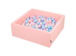 Kiddymoon 90X30Cm/300 Palline ∅ 7Cm Piscina Secca Rotonda Con Palline Certificata Eu, Rosa: Baby Blue/Rosa/Purple/Trasparente