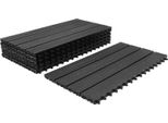 Jiubiaz Piastrelle Per Terrazze 60X30Cm, 18 Pezzi, 3 Mq, Superficie Antiscivolo, Piastrelle A Incastro In Plastica Effetto Legno, Rivestimento Per Pavimenti, Resistente Agli Agenti Atmosferici Antracite