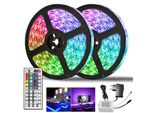 Yakimz 10M Striscia Led, Striscia Led Rgb 5050 Smd, Striscia Led 30 Led, Striscia Led Non Impermeabile (IP20), Con 44 Pulsanti Di Controllo Remoto